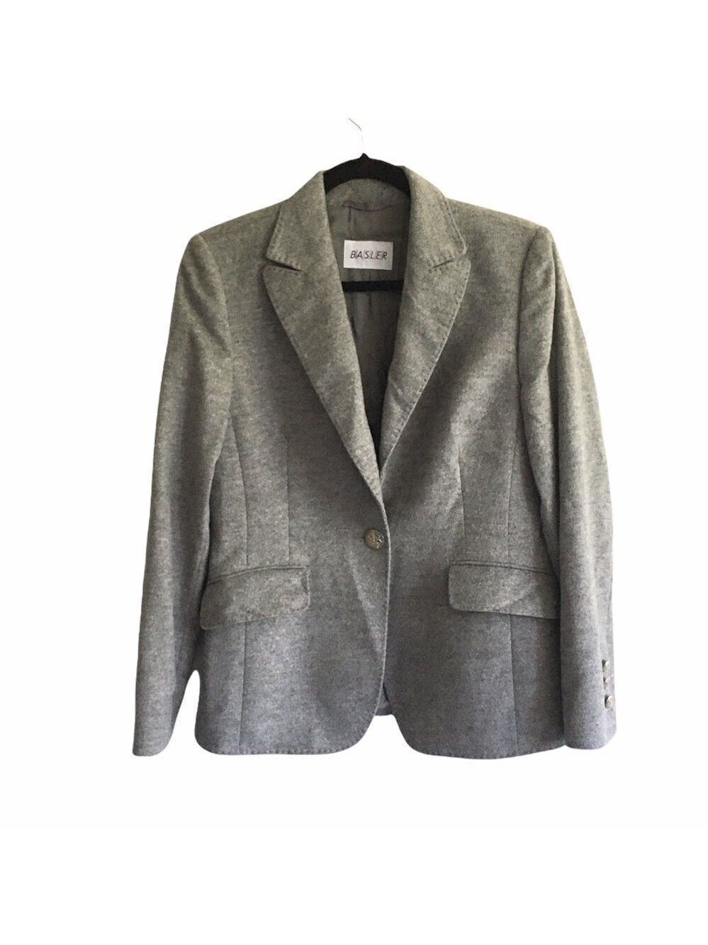 BASLER Women’s Wool Angora Button Front Blazer Gray 8